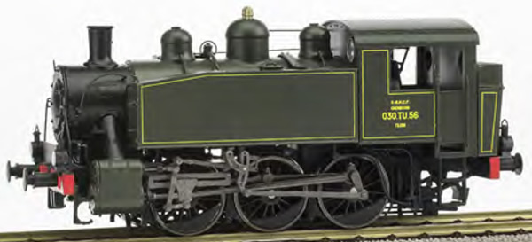 REE Modeles MB-102S - Steam Locomotive Class 030 TU 56 WEST Sotteville Grenn with Red Line - DCC Sound & Smoke Seuthe